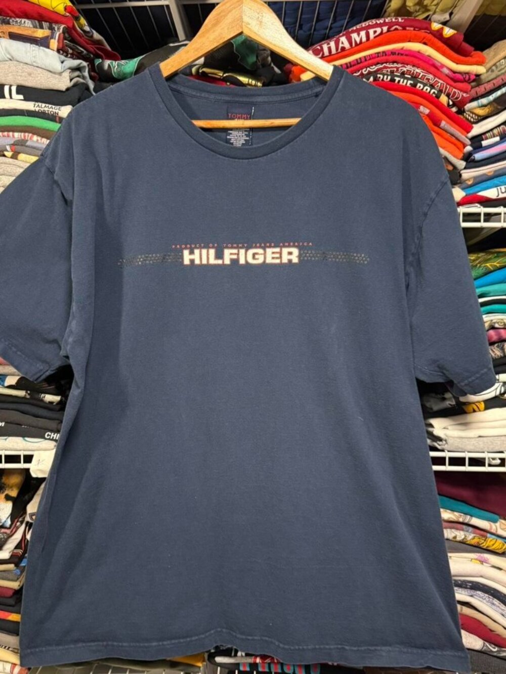 Y2K vintage Tommy Hilfiger 2 sided graphic t shirt navy